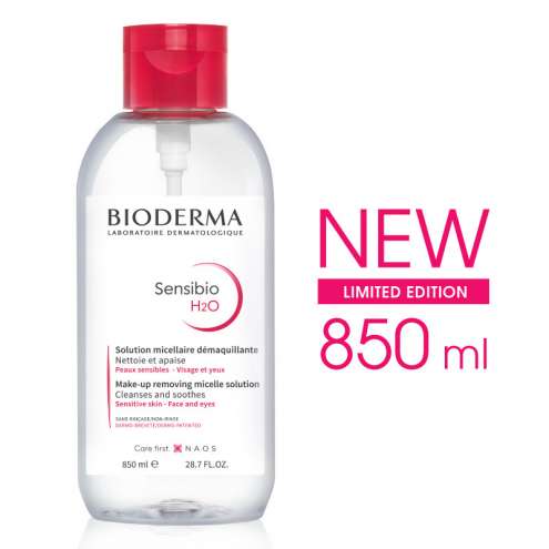 BIODERMA Sensibio H2O Мицеллярная вода для чувствительной кожи с покраснениями и розацеа, 850 мл